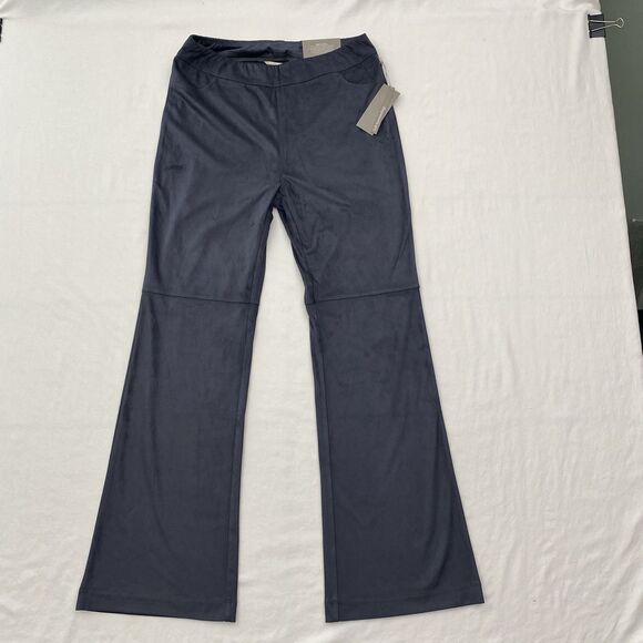 Soft Surroundings Pants Womens Small Dusty Indigo Bootcut Faux Suede Pull On NWT - Picture 1 of 11